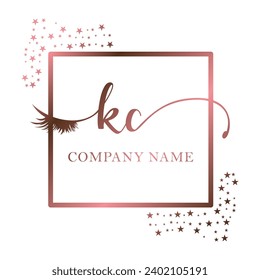 Initial KC calligraphy company eye and eyelash handwriting