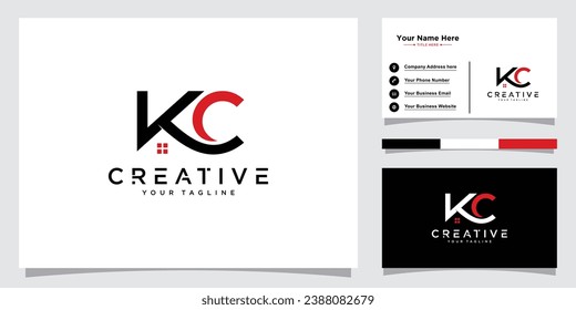 Monograma del logotipo de las letras iniciales de los alfabetos de KC y CK