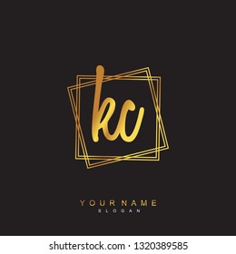 Initial KC handwriting logo vector