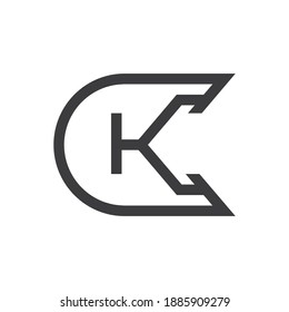 Initial kc letter logo vector template design. Linked letter ck logo design. Simple kc vector template.