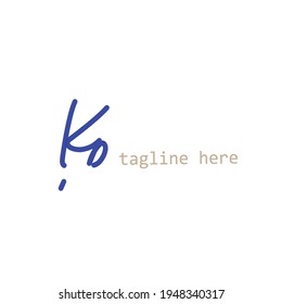 Initial KD  beauty monogram and elegant logo design