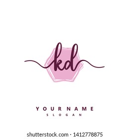 Initial KD handwriting logo template vector