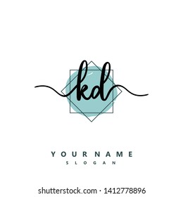 Initial KD handwriting logo template vector