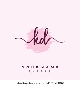 Initial KD handwriting logo template vector