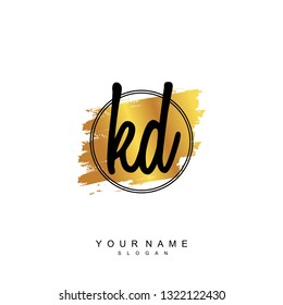 Initial KD handwriting logo vector