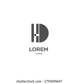 logotipo inicial kd diseño abstracto de formas vectorial, concepto de diseño de logotipo, idea de logotipo
