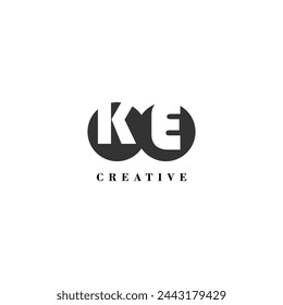 Initial KE company creative label trendy idea brand