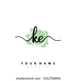 Initial KE handwriting logo template vector