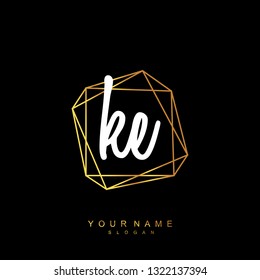 Initial KE handwriting logo vector