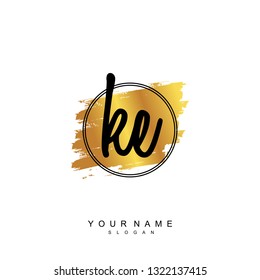 Initial KE handwriting logo vector