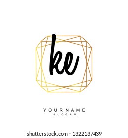 Initial KE handwriting logo vector