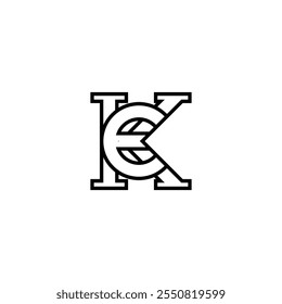 Initial KE Letter Logo Design Vector Template