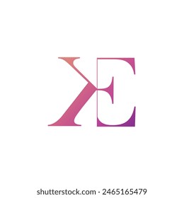 Initial KE letter luxury beauty flourishes ornament monogram logo