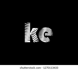 initial KE letter typography stripes wave  flag effect monogram letter logotype