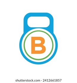 Initial Kettlebel Logo combine with letter B vector template
