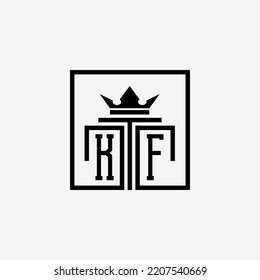 Initial KF Law Firm logo and icon design template stock vector