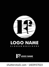 Initial KF negative space logo with circle template