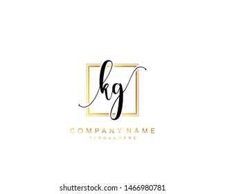 Initial KG beauty monogram and elegant logo design, handwriting logo of initial signature, wedding, fashion, floral and botanical with creative template.