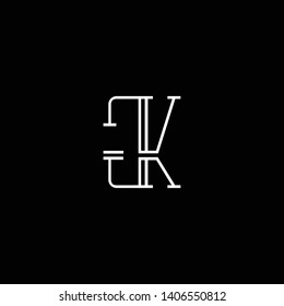 Initial KG GK letter logo design in black background