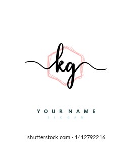 Initial KG handwriting logo template vector