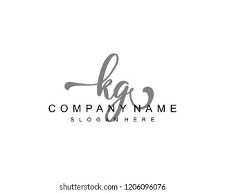 Initial KG handwriting logo vector