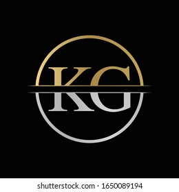 Initial KG letter Logo Design vector Illustration. Abstract Letter KG logo Design