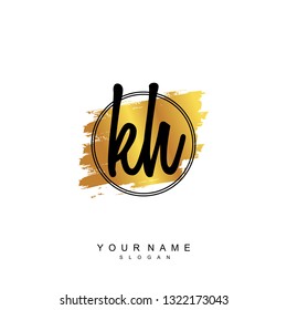 Initial KH handwriting logo vector