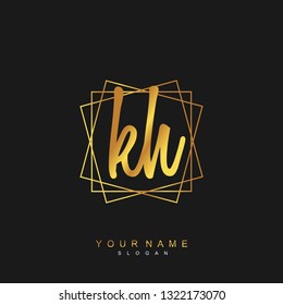 Initial KH handwriting logo vector