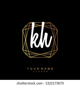 Initial KH handwriting logo vector