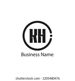 Initial KH Letter Logo Design