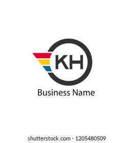 Initial KH Letter Logo Design