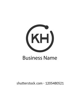 Initial KH Letter Logo Design