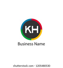Initial KH Letter Logo Design