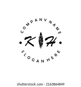 Initial KH letter logo vector illustration