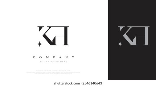 Vetor de design inicial do logotipo KH 