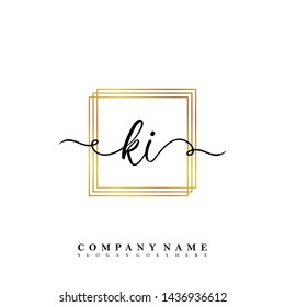 Initial KI beauty handwriting logo