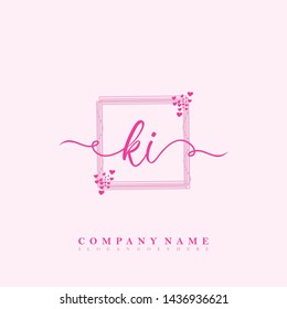 Initial KI beauty handwriting logo