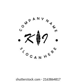 Ilustración del vector del logotipo de la letra inicial de KI