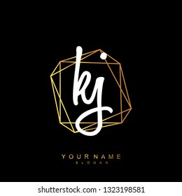 Initial KJ handwriting logo vector