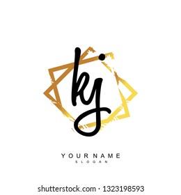 Initial KJ handwriting logo vector