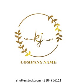 initial KJ logo vector handwriting signature Elegant branding art