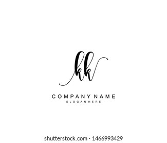 Initial KK beauty monogram and elegant logo design, handwriting logo of initial signature, wedding, fashion, floral and botanical with creative template.