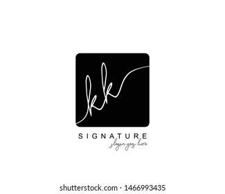 Initial KK beauty monogram and elegant logo design, handwriting logo of initial signature, wedding, fashion, floral and botanical with creative template.