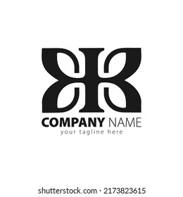 Logo inicial de la mariposa KK, combinación de letra moderna y minimalista K y ala de mariposa, inspiración del logotipo de diseño plano, ilustración vectorial