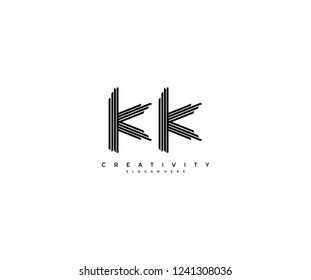 Initial KK Letter Abstract Shape Equalizer Building Monogram Logotype