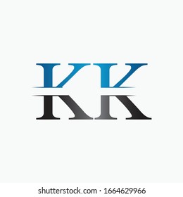 Initial KK letter Logo Design vector Illustration. Abstract Letter KK logo Design