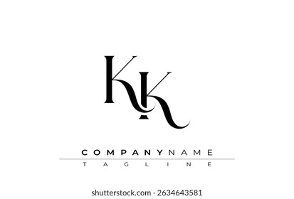 Initial KK Logo Design Vector. Elegant Monogram Logo Design with Decorative Elements and Typography
