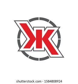 initial kk logo emblem letter