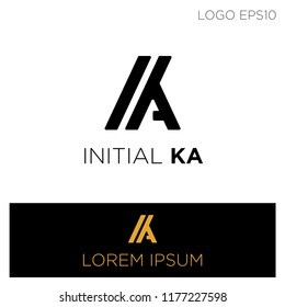 initial K,KA elegant logo template vector illustration. logo type, monoline.