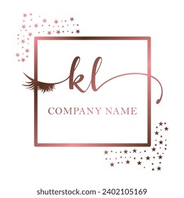 Initial KL calligraphy company eye and eyelash handwriting